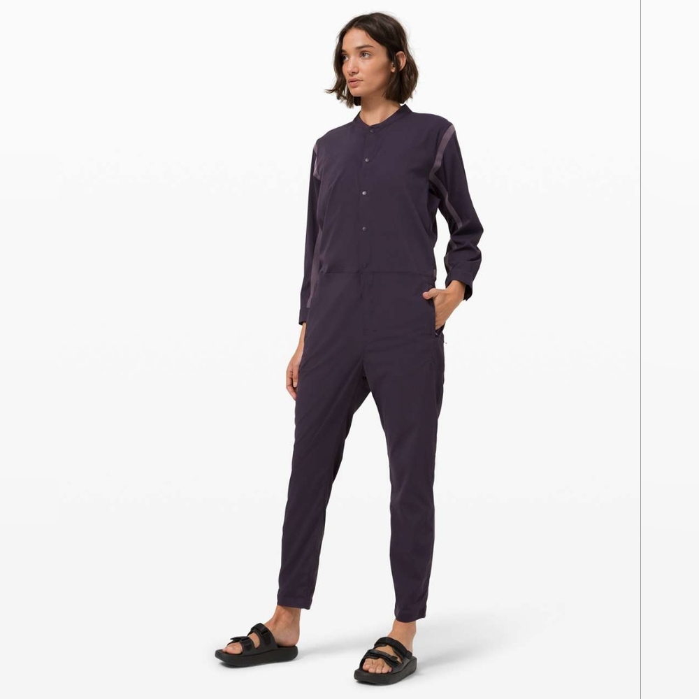 Lululemon x Robert Geller take the moment jumpsuit size medium purple